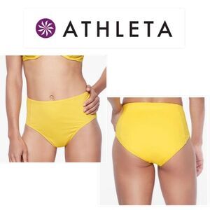 NWT|Athleta Yellow High Waist Bikini Bottom, XS